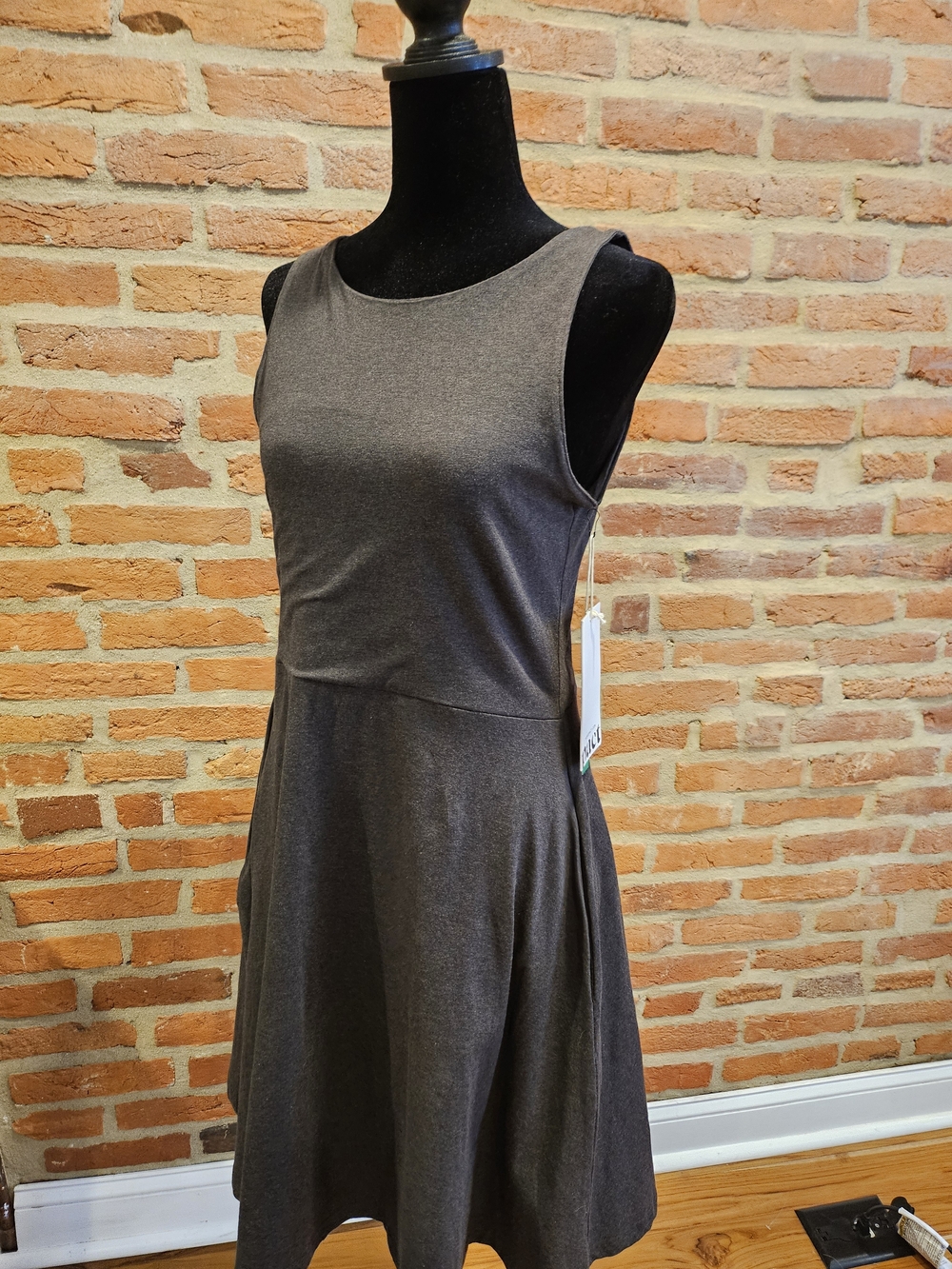 Sleeveless Gray Fit-and-Flare Dress